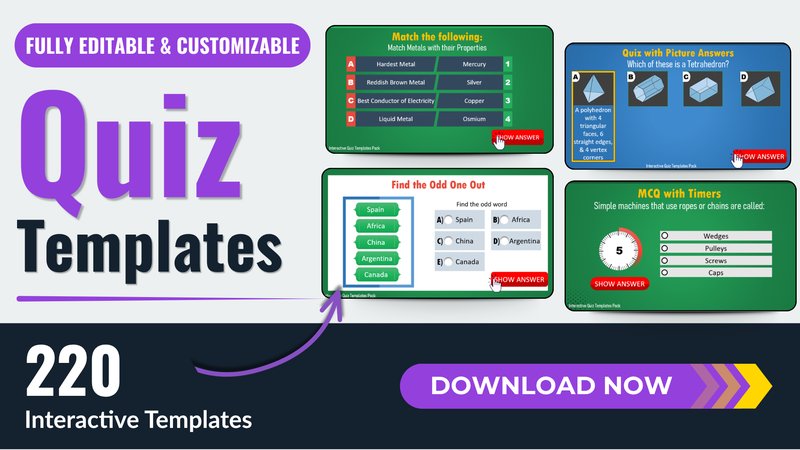 220 Interactive Quiz Templates